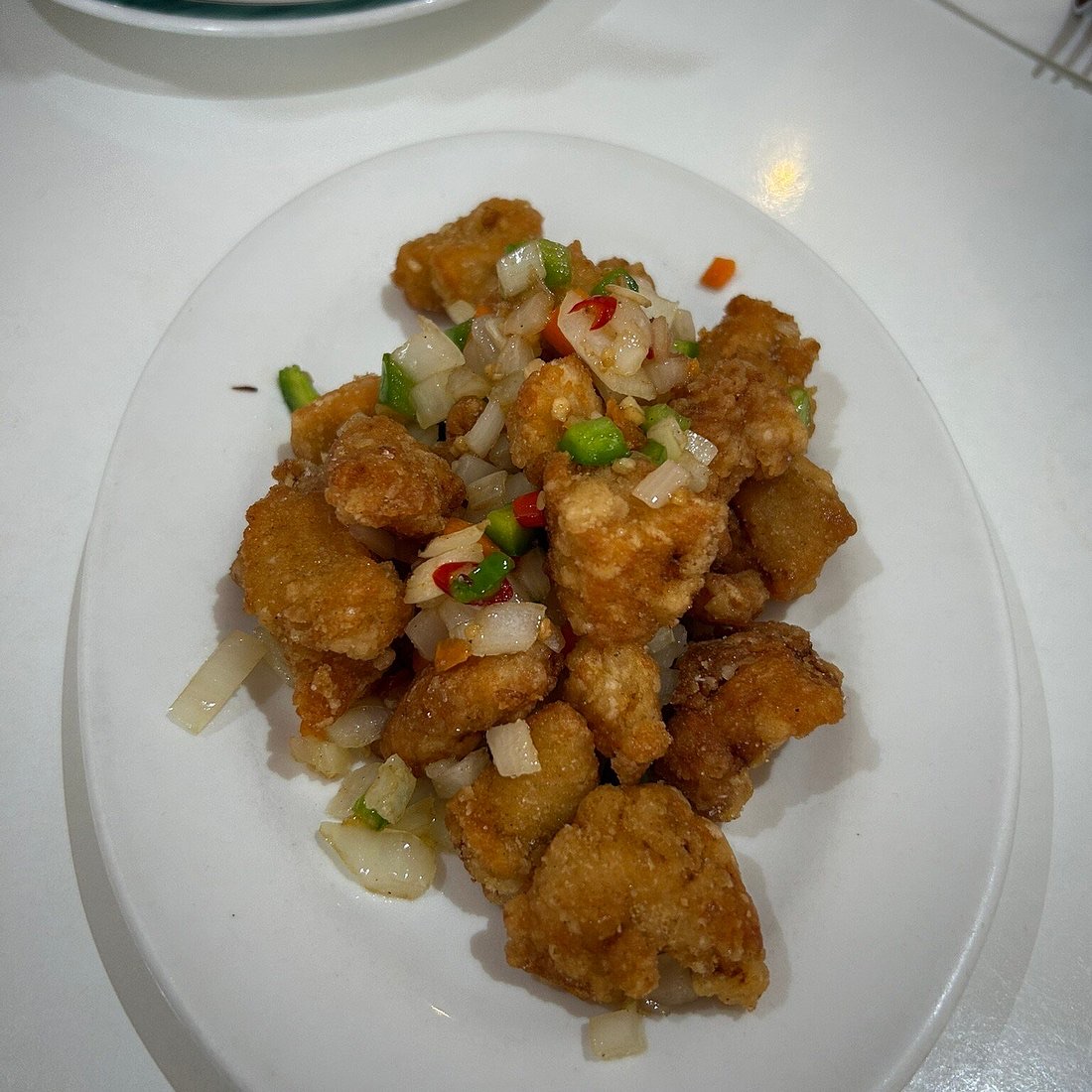 Crisp salt and pepper dish with chilli and spring onion
