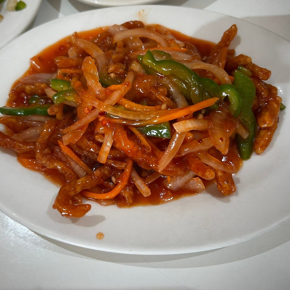 Wok noodles in a glossy sauce